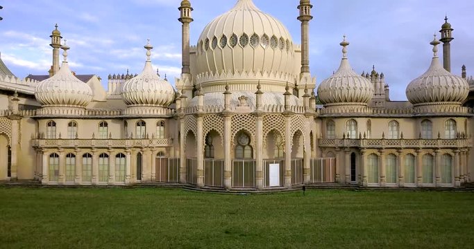 Aerial view of Brighton in summer, England