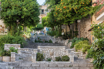 Taormina Treppe zur nächsten Strasse