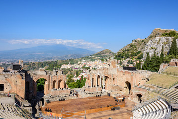 Griechisches Theater Taormina und Vulkan Ätna