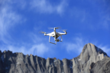 Fototapeta na wymiar flying drone in the sky