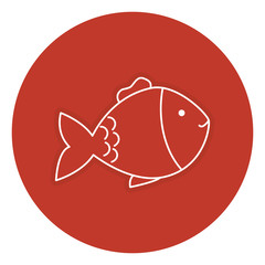 fish pet isolated icon