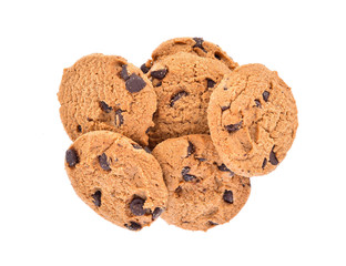 Coffee Chocochips cookies on white background