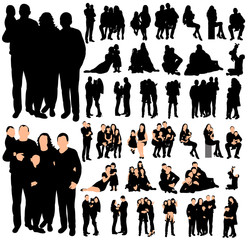 Vector, silhouette family, collection