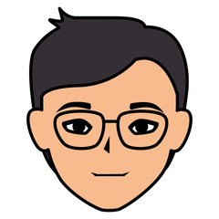 young man head avatar character