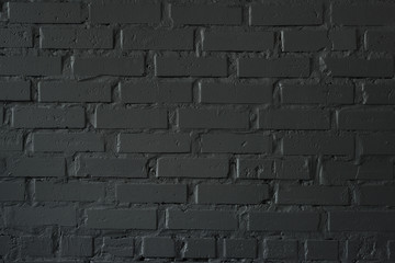 close-up view of black brick wall textured background