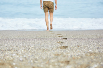 Leaving footsteps on sand