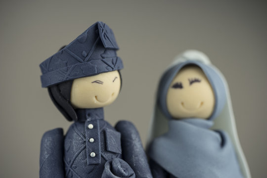 malay wedding sugar paste models