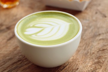 hot green tea with milk