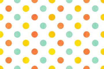 Watercolor polka dot background.