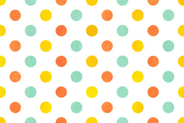 Watercolor polka dot background.