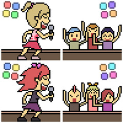 vector pixel art set concert