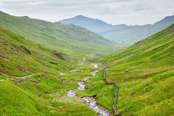 Beautiful views in Lake District National Park, England, mountains on the background, selective...
