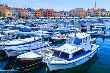 Wonderful romantic old town at Adriatic sea. Boats and yachts in