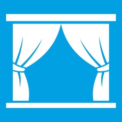 Curtain on stage icon white