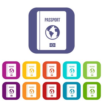Passport icons set