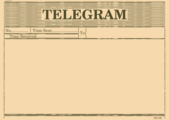 Blank telegram form. Flat vector.
