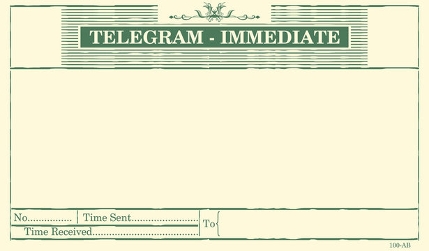 Blank telegram form. Flat vector.