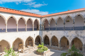 Fototapeta na wymiar Tomar in Portugal, Convent of Christ, roman monastery, cloister 