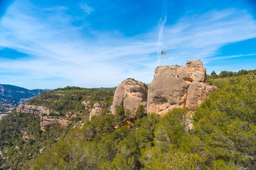 Mountains in the province of Catalunya, Spain. Copy space for text.