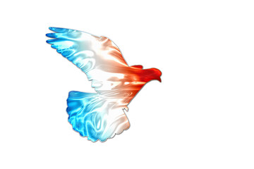 French flag colors on the silhouette of the pigeon