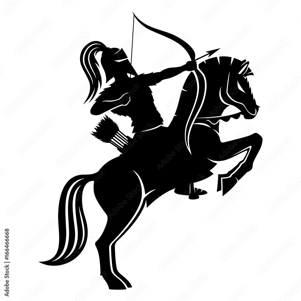 Canvas Prints warrior archer on horseback.