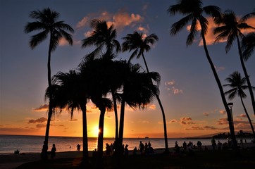 オアフ島の夕焼け