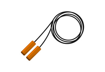 Jump rope isolated vector icon. Athletic equipment, healthy lifestyle, fitness activity vector illustration.