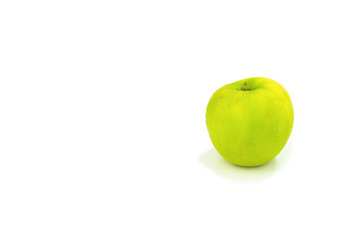 Real organic Green Apple isolated on white background