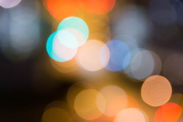 Fototapeta premium Night skyline photo with Blur and Bokeh Effect