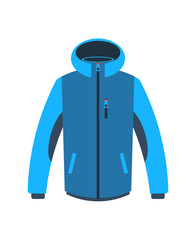 Hiking winter jacket isolated vector icon. Outdoor activity, nature traveling equipment element. © studioworkstock