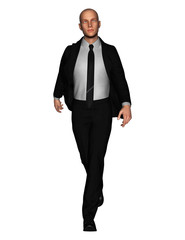 3d rendering of full length businessman in everyday actions isolated on white background