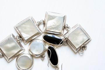 Silver Jewelry On White