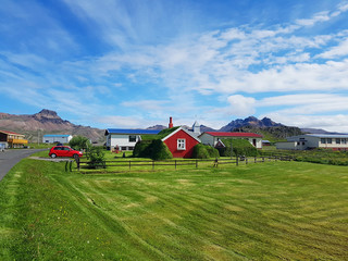 Fototapeta na wymiar Typical small houses in Iceland