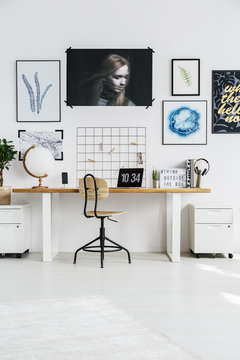 Stylish white workplace