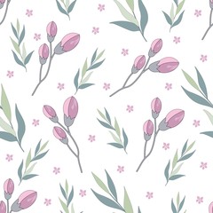 Beautiful floral seamless patterns. Vector illustration.