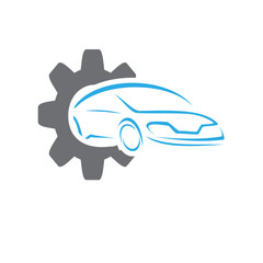 Fototapeta na wymiar car repair, car gear, car service logo design
