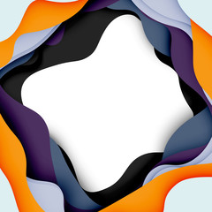 3d vector abstract background with cut shapes