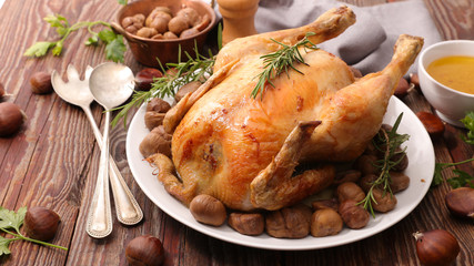 baked poultry with chestnut