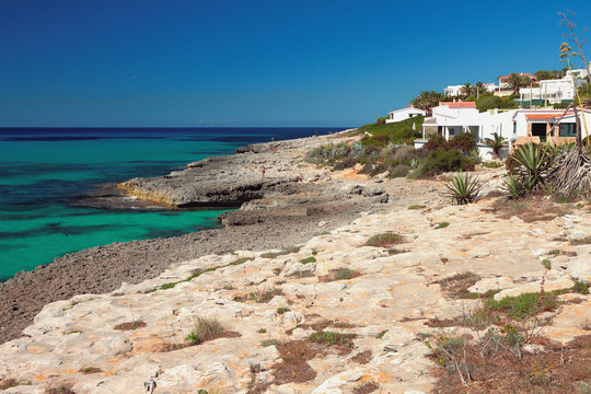 Mediterranean coast. Punta Prima, Minorca, Spain