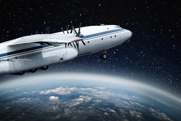 Obraz premium airplane and night 