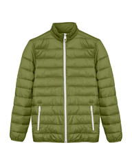 Khaki men sport ski winter down jacket isolated white © Magdalena