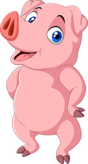 Cartoon pig isolated on white background