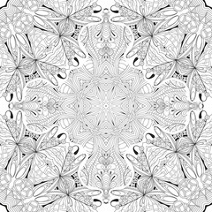 Sewing fabric with Hand drawn zentangle seamless pattern for coloring ...