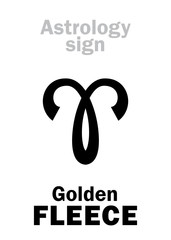 Astrology Alphabet: The Golden FLEECE. Hieroglyphics character sign (single symbol).
