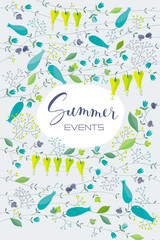 Flowers and herbs vector background