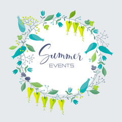 Flowers and herbs vector composition