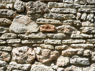 Stone wall in the village of Bulgaria