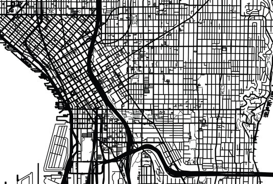 Urban city map of Seattle, Washington