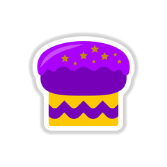 Vector illustration in paper sticker style delicious cake