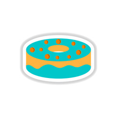 Vector illustration in paper sticker style donut